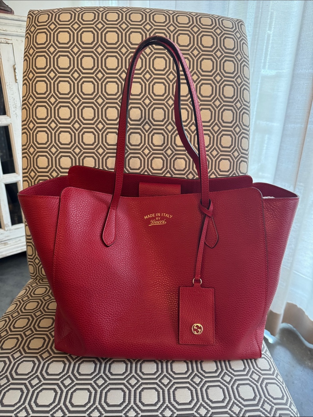 Gucci Authentic Red Swing Tote